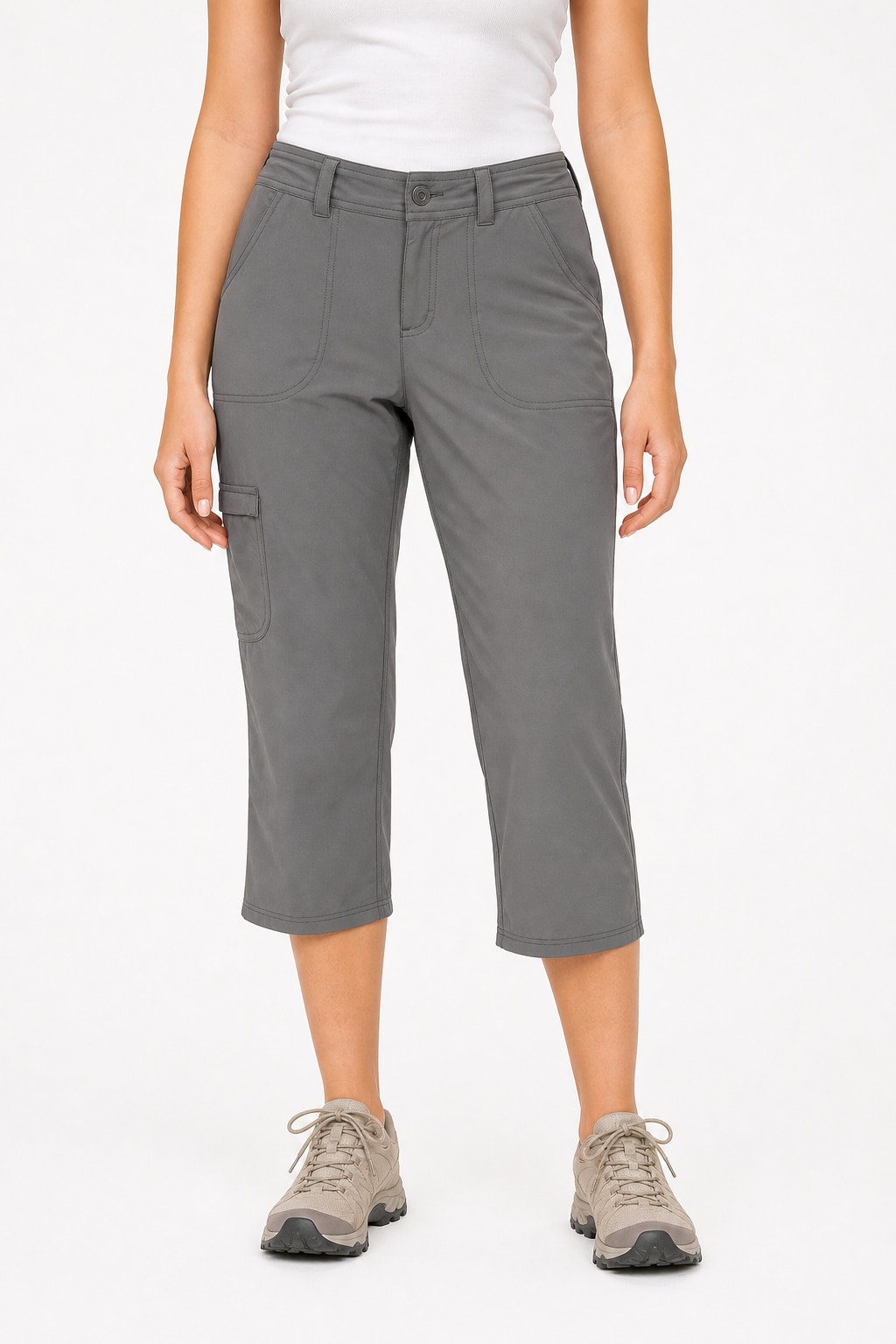 The North Face Women's Gray Cargo Hiking Trekking Capri Pants Size 6 Gorpcore